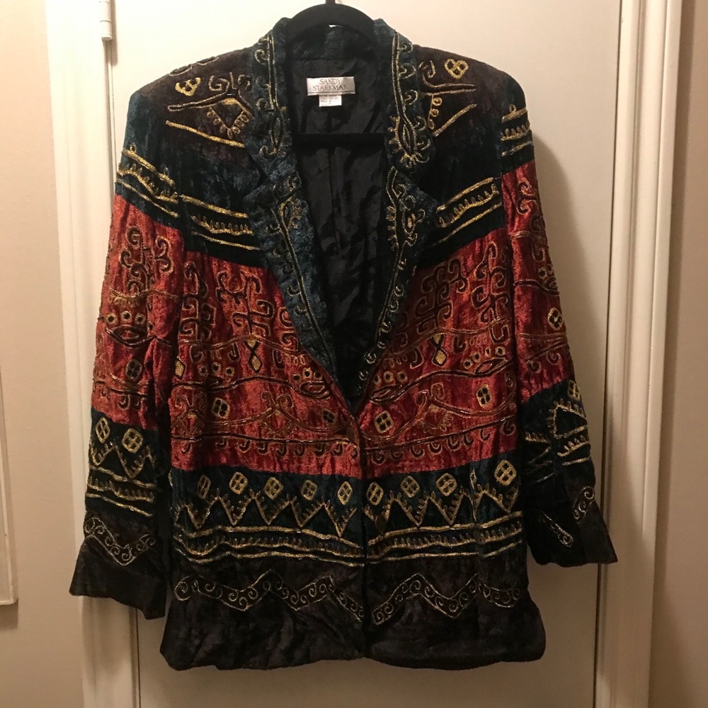 Rust and Emerald Green jacket with gold designs.
